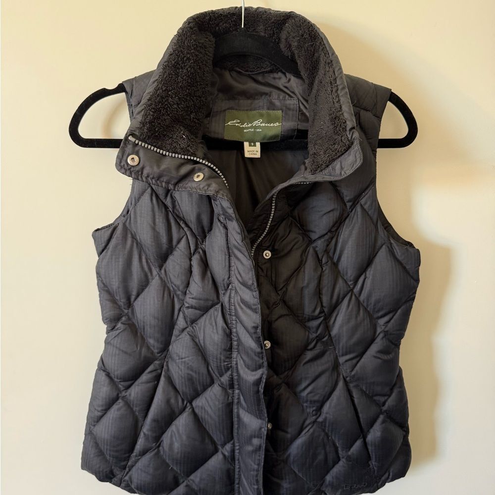 Eddie Bauer Women's Black Quilted Down Vest